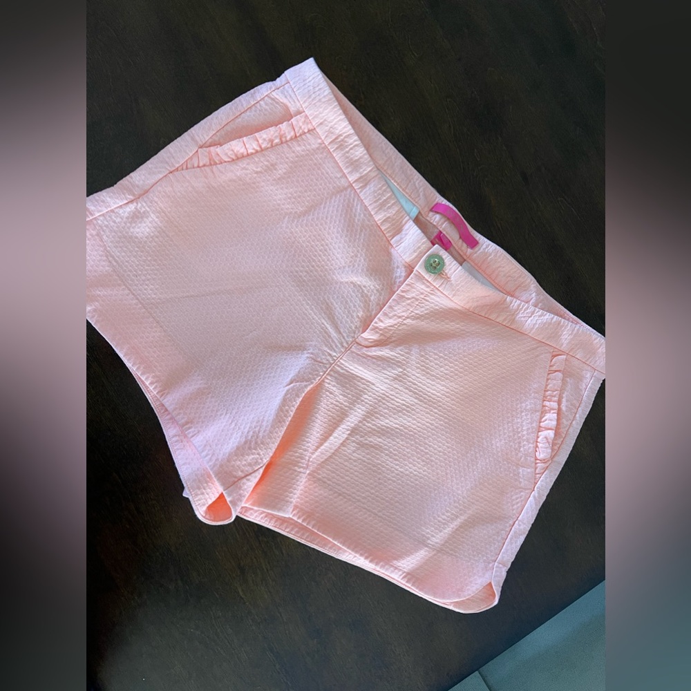 Lilly Pulitzer 🍊 Adie Ruffle Pocket Peach Flamin Short